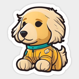 Cute Golden Retriever Astronaut Sticker